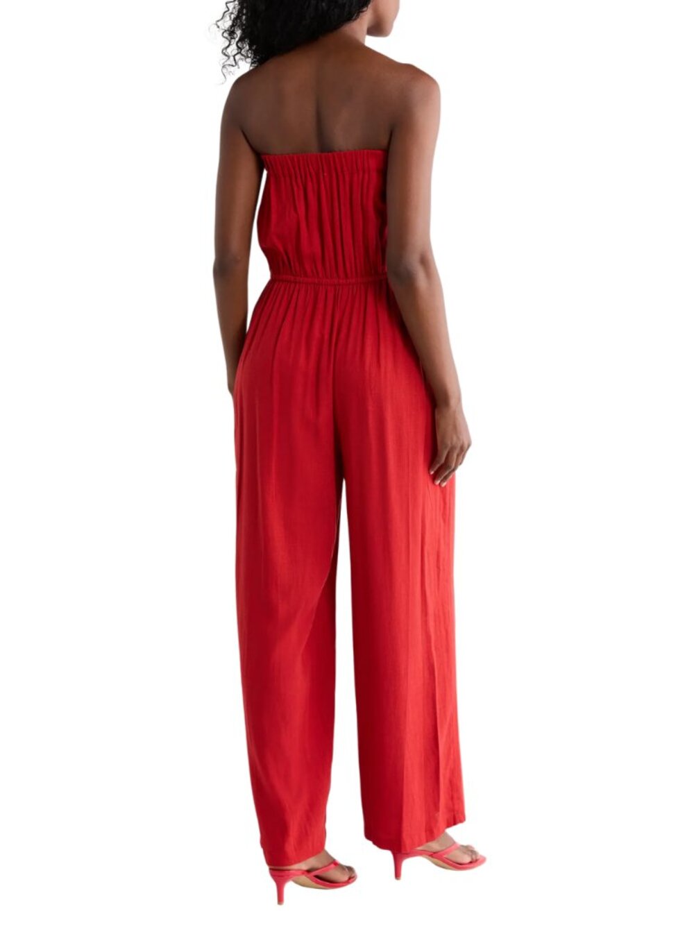 Linen Strapless Wide Leg Cover-Up Jumpsuit - Picture 4 of 5